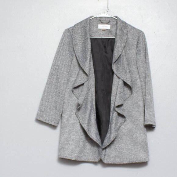 Calvin Klein gray open waterfall blazer jacket coat - Picture 1 of 7